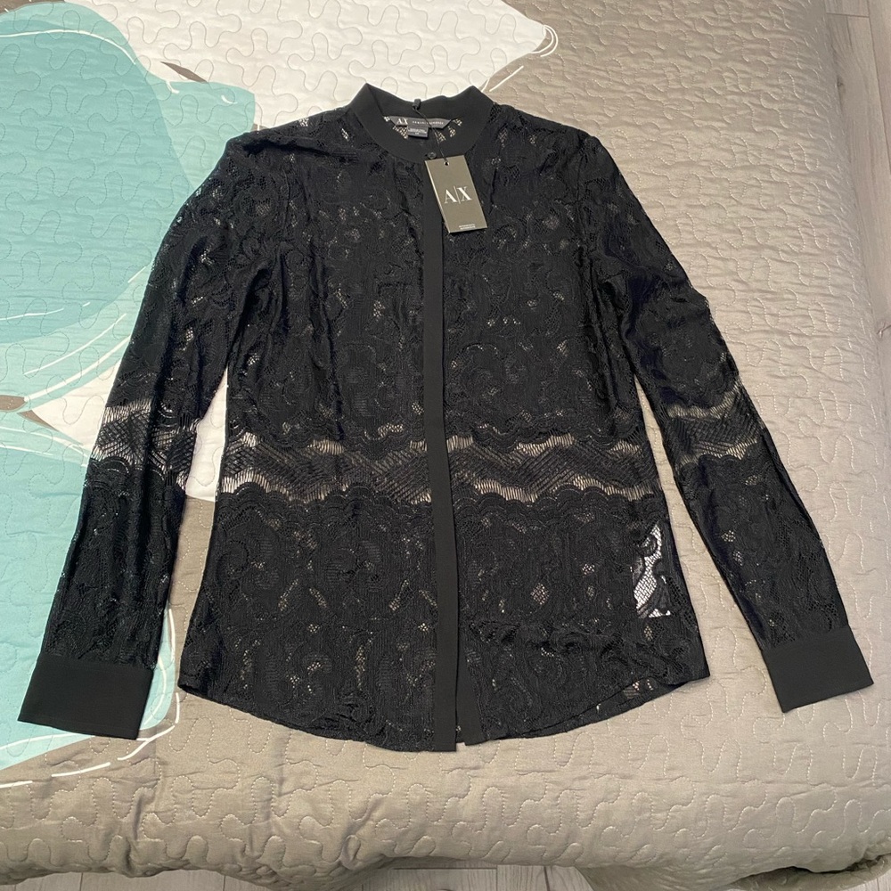 Armani Exchange black blouse size S